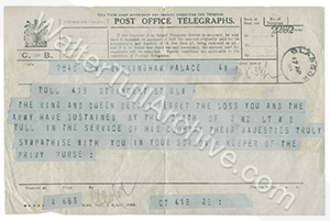 Original telegram of condolence